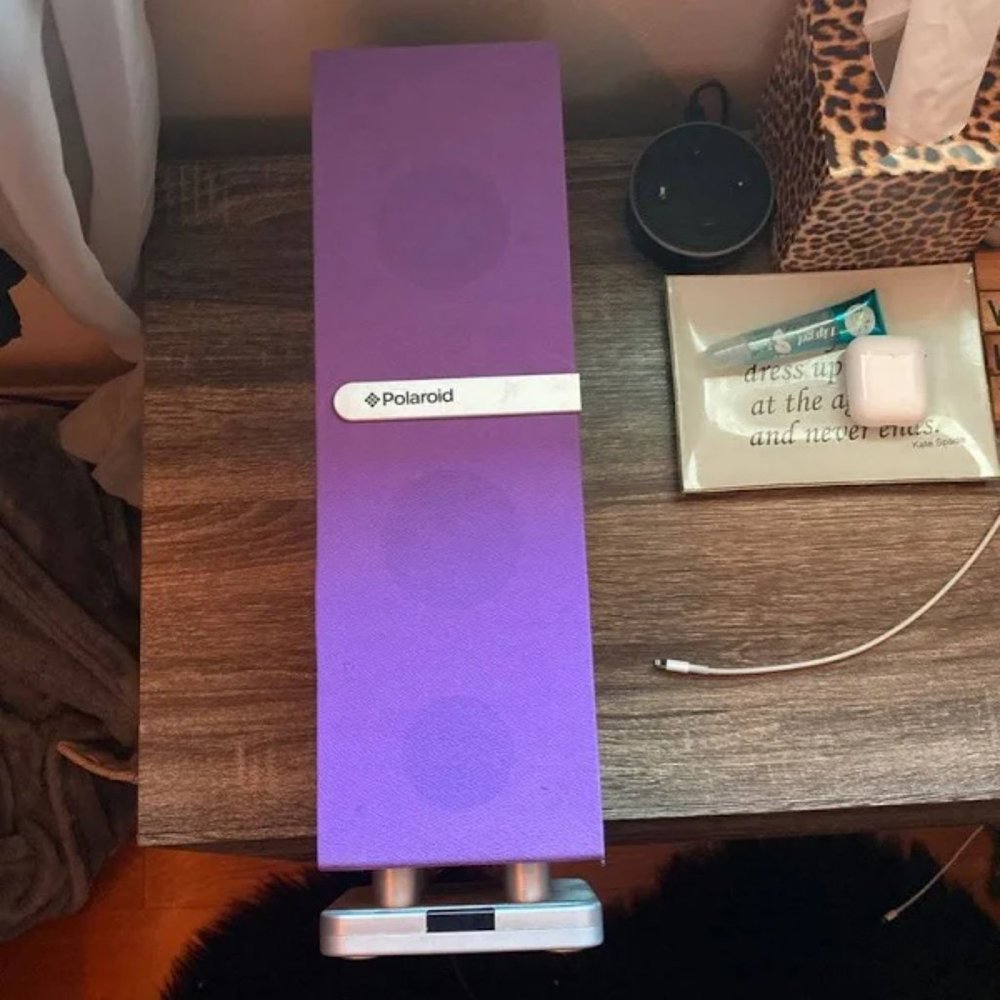Purple POLAROID Tower Speaker . (Bluetooth & Wireless)